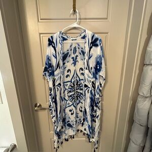 Blue and White Floral Kimono